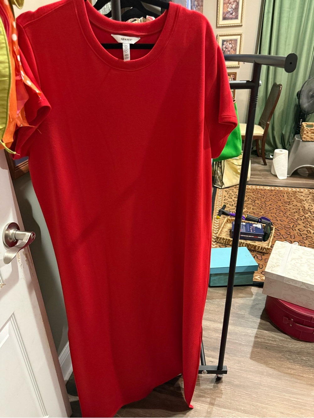 SPANX Bright Red Knit Tee Dress